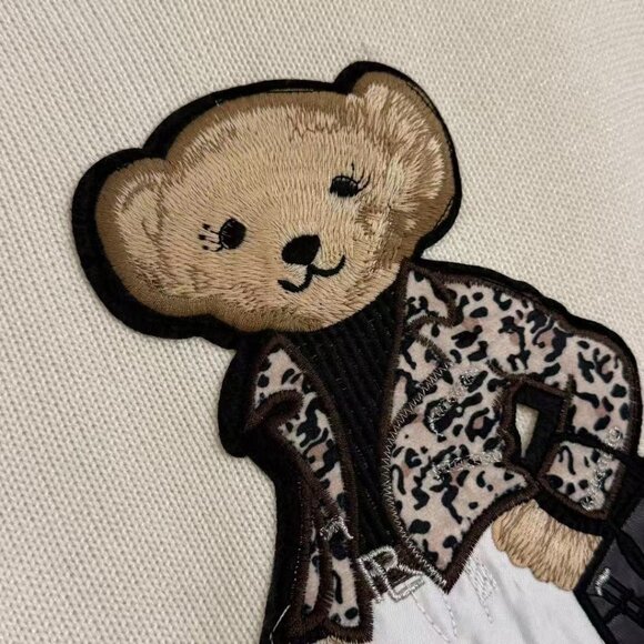 Polo Ralph Lauren Leopard bear pattern apricot sweatere - Picture 6 of 7